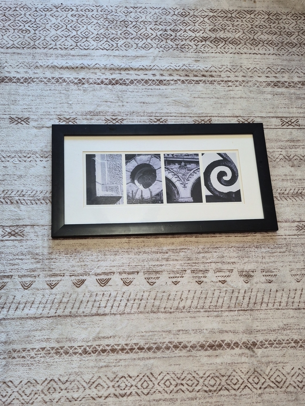 Black Framed Black & White Architectural Photo Collage Wall Art
